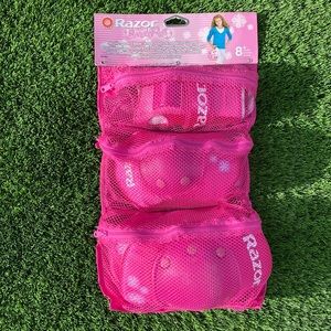 Razor Youth 8+ Sweet Pea Multi-Sport Pink Elbow Knee Pads & Wrist Guards Set
